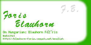 foris blauhorn business card